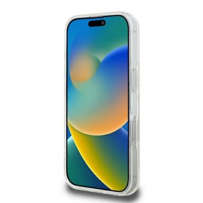 5. Guess GUHMP16LHFGERET iPhone 16 Pro 6.3" transparent hardcase IML Glitter Circle MagSafe