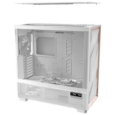 10. Antec Flux Pro Full-Tower E-ATX PC Case, Tempered Glass – White