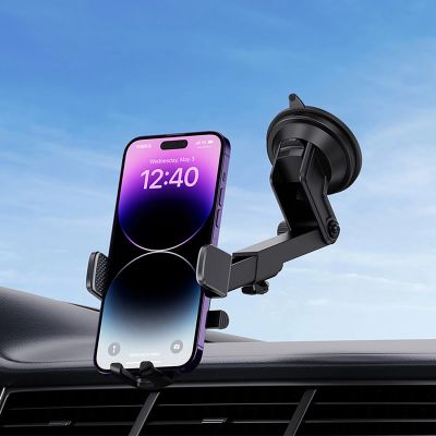 9. Baseus UltraControl Pro Clamp-on Car Holder with Suction Cup/Hook for Air Vent - Black