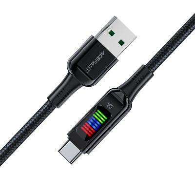 4. Acefast C7-04 USB-A USB-C 60W 1.2m cable with display - black