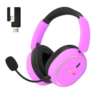 12. HATOR Phoenix 2 Wireless Wired & Wireless Headband Gaming Headset USB Type-C / USB Type-A Bluetooth Purple