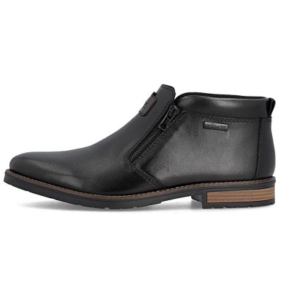 3. Men's leather ankle boots with zipper, black Rieker 14656-00
