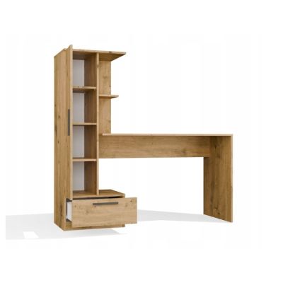 6. COSMO OAK ARTISAN Desk + Shelf Set