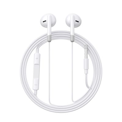 2. Joyroom JR-EW01 in-ear wired mini jack headphones with remote control - white