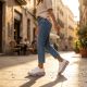 11. Leather platform sneakers with white floral print Filippo DP7507
