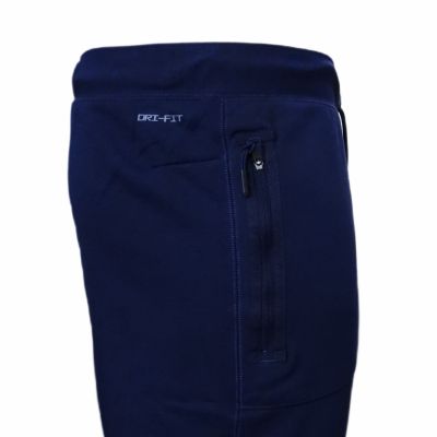 6. Men's Navy Blue Air Jordan Dri-FIT Training Fleece Pants - DQ7890-419
