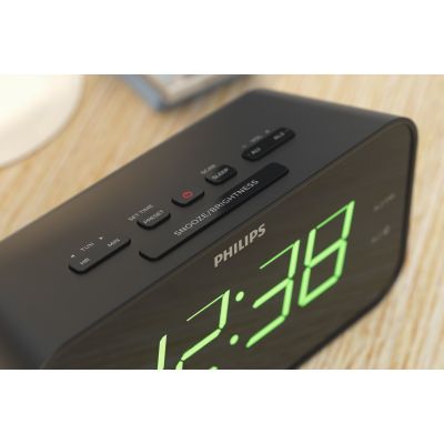 7. Philips TAR3306/12 Alarm Clock Digital Alarm Clock Black
