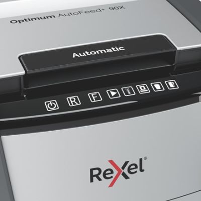 4. Rexel Optimum AutoFeed+ 90X Shredder, (P-4), 90 sheets, 34 l bin