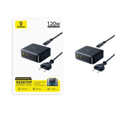 3. Baseus EnerFill FH21 120W Charging Station 4xUSB-C + 2xUSB-A - Black