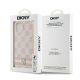 12. DKNY Leather Checkered Mono Pattern & Printed Stripes case for iPhone 15 / 14 / 13 - pink
