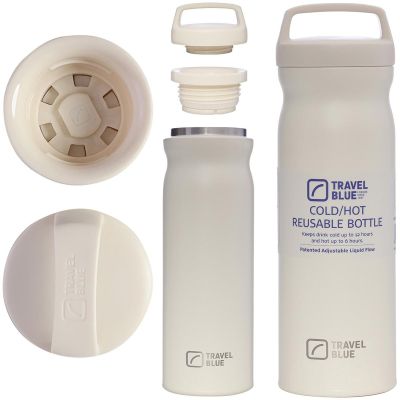 TRAVEL BLUE CREAM THERMAL BOTTLE