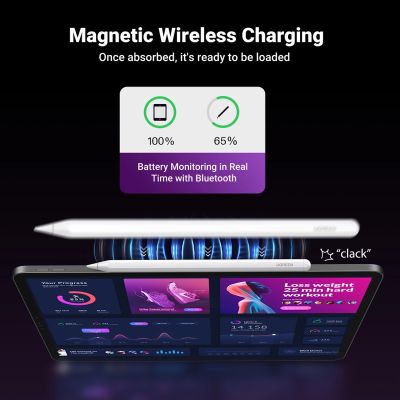 2. Ugreen LP653 stylus with wireless charging for iPad tablets - white