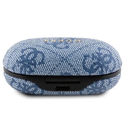 3. TWS Guess 4G Metal Bluetooth headphones with ENC docking station - blue