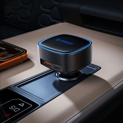 10. Orico FC-66-1A2C 66W Car Charger with Built-in Retractable USB-C Cable - Black