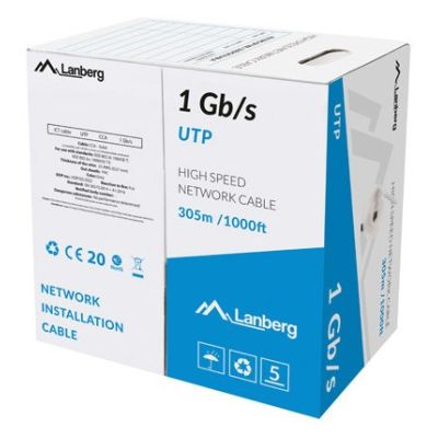3. LANBERG LAN CABLE UTP 1GB/S 305M CCA WIRE GRAY