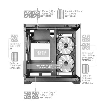 6. TACENS MARS MC-VIEW3 3xARGB USB-C mATX- housing/cases
