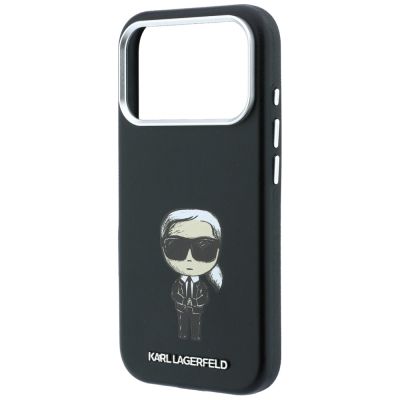 7. Karl Lagerfeld Smooth Ikonik Sketch MagSafe Case for iPhone 18 Pro / 17 Pro - Black