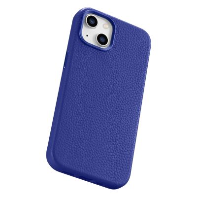 22. iCarer Litchi Premium Leather Case iPhone 14 Plus Magnetic Leather Case with MagSafe Dark Blue (WMI14220711-DB)