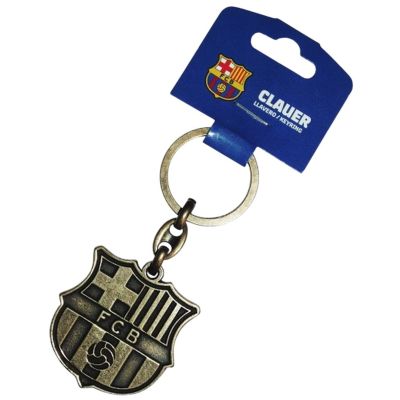 3. FC Barcelona original licensed emblem keychain, retro style B7603