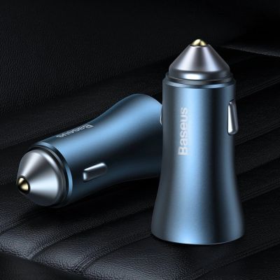 11. Baseus Golden Contactor Pro fast car charger USB Type C / USB 40 W Power Delivery 3.0 Quick Charge 4+ SCP FCP AFC + USB Type C cable - Lightning blue (TZCCJD-03)