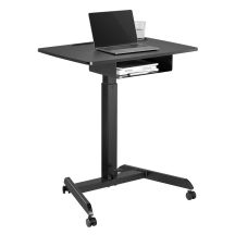 Maclean laptop desk, height adjustable, with drawer, black for sitting and standing work, max height 113cm - 8kg max, M