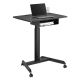Maclean laptop desk, height adjustable, with drawer, black for sitting and standing work, max height 113cm - 8kg max, M
