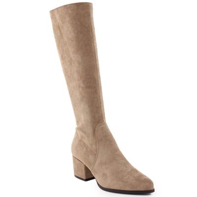 2. Beige Suede-Look Heeled Women’s Boots Sergio Leone KZ212
