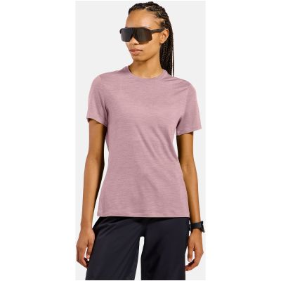Women’s short-sleeve ODLO crew-neck T-shirt MERINO TENCEL PLAIN TEE, pink