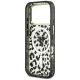 7. Guess IML Leopard Glitter Triangle Logo MagSafe Case for iPhone 17 Pro / 18 Pro - Black
