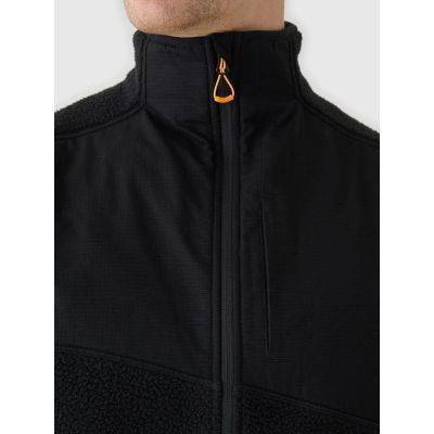 4. Men's sherpa vest with stand-up collar 4F 4FRAW24TVESM172-20S