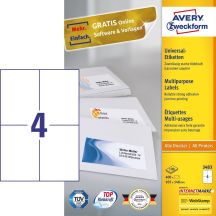 Avery 3483 Self-Adhesive Labels Rectangle Permanent White 400 pcs.