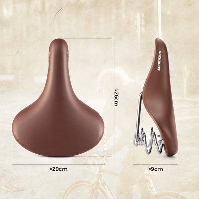 8. Rockbros 6800S retro comfort bicycle saddle - brown