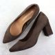 5. Women's chocolate suede pumps with a block heel Sergio Leone PB414