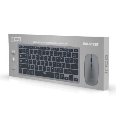 6. Inca IBK-572BT Keyboard Mouse Included RF Wireless + Bluetooth Black