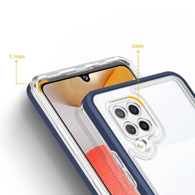 4. Clear 3in1 Case for Samsung Galaxy A42 5G Frame Gel Cover Blue