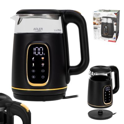 11. ADLER AD 1305 electric kettle black and gold
