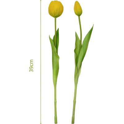 20. BOUQUET OF 5 YELLOW PEONY TULIPS 39 CM LIFE-LIKE SPRING DECORATION