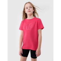 Girls' regular printed T-shirt 4F 4FJWSS25TTSHF2176-55S
