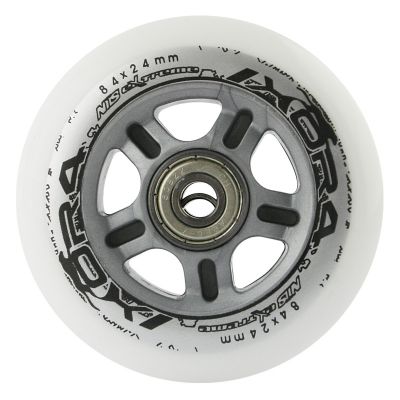 20. PU 84x24 82A TRANSPARENT (4 pcs) + ABEC-7 CHROME (8 pcs) SET NILS EXTREME