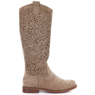 2. Women's openwork beige boots S.Barski HY61-8023