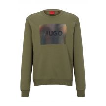 Hugo Boss men's cotton jersey sweatshirt with print, green (50488906-345)