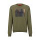 Hugo Boss men's cotton jersey sweatshirt with print, green (50488906-345)