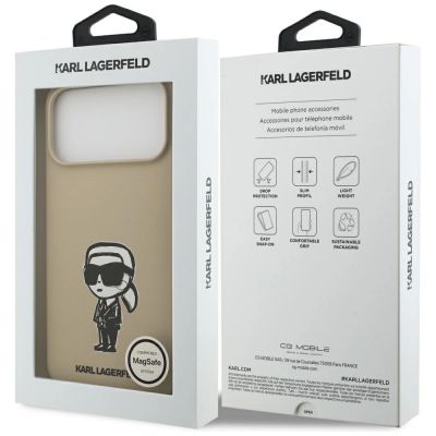 8. Karl Lagerfeld Silicone Karl Sketch & Logo MagSafe Case for iPhone 17 Pro Max - Brown