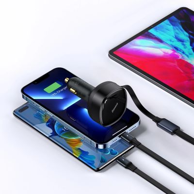 9. Baseus Enjoyment 2in1 car charger 30W black (CGTX000001)