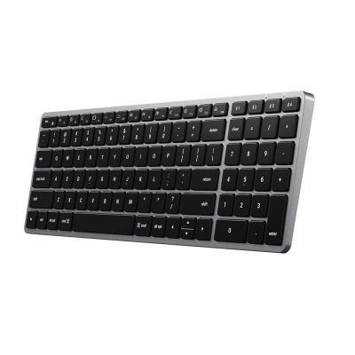 3. Satechi Slim X2 Bluetooth Backlit Keyboard – wireless keyboard with numeric keypad (Space Gray) US