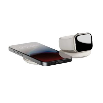 3. Qi2 15W Wireless Travel Charger for Two Devices, MagSafe Compatible (Sandstone)