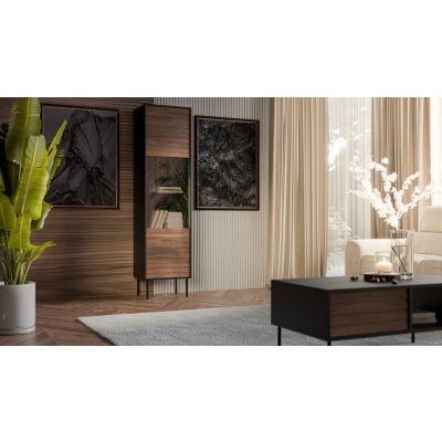 3. CORTINA display cabinet 53x40x182 black/walnut