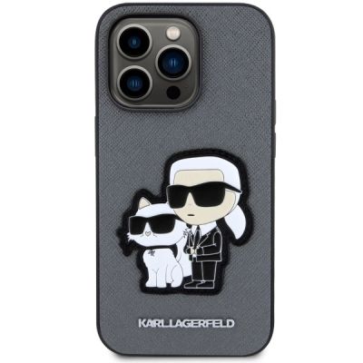 3. Karl Lagerfeld Saffiano Karl & Choupette case for iPhone 14 Pro 6 - silver