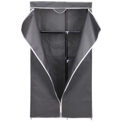 TEXTILE WARDROBE 90x45x170CM DARK GREY 8811