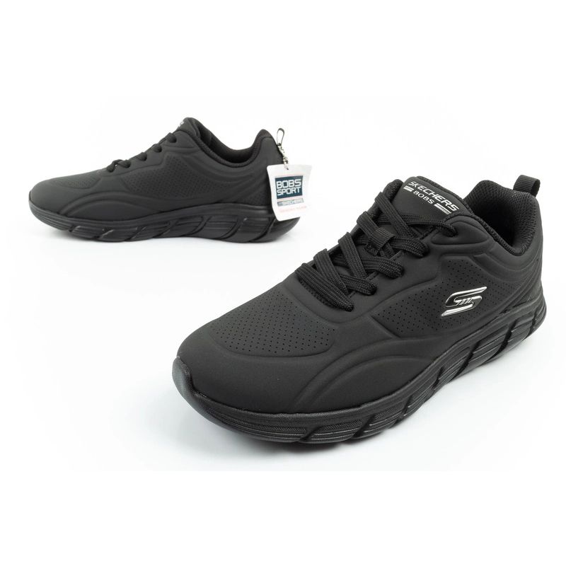8. Skechers Bobs B Flex women's sports sneakers fashionable black